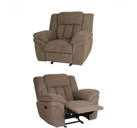 كرسي استرخاء هزاز ثابت بتصميم أنيق لراحة يومية مثالية لون بنى