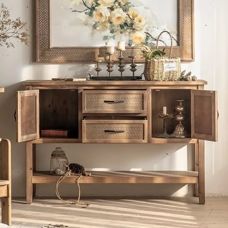 كونسول مدخل خشبي 82*35سم