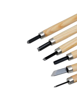مجموعة ادوات فنية بأطراف حادة و مقبض خشبي من اس بي سي - 6 حبة