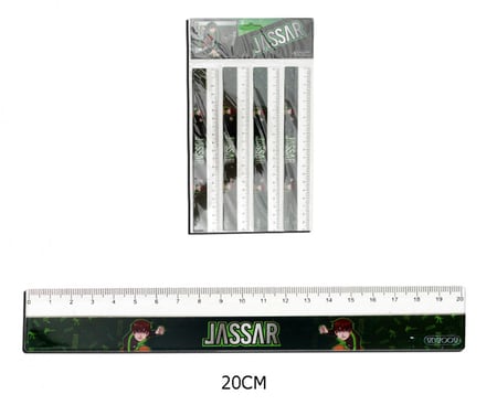 مسطرة جسار مقاس 20 سم لون ابيض و اسود - 4 حبة