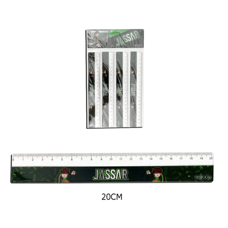 مسطرة جسار مقاس 20 سم لون ابيض و اسود - 4 حبة