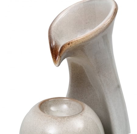 نافورة مياه مضيئة بتصميم عصري باللون الابيض اللؤلؤي مقاس 66x20x45 سم