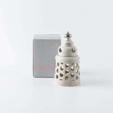 شمعدان الكتروني حجم صغير من روزيت لون بيج مقاس 7.5x15.6 سم