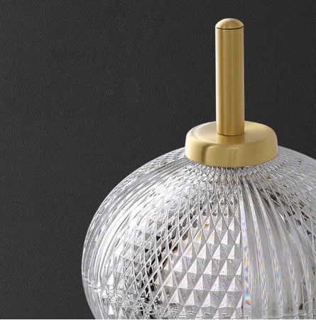 أباجورة طاولة بتصميم كرات كريستال باللون الذهبي مقاس 47x15 سم