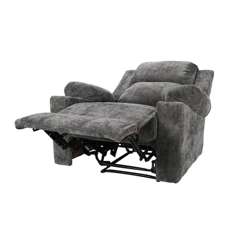 كرسي استرخاء ثابت منجد بالشانيل مع حامل أكواب مقاس 85x80x101 سم