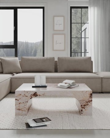 طاولة خدمه بديل رخام بني