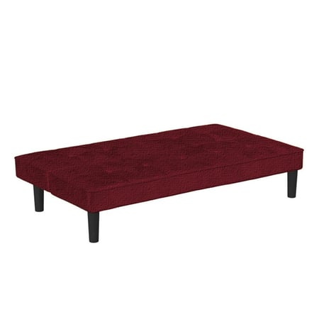 يومي أريكة سرير 2x1 منجدة بالكتان لون أحمر غامق مقاس 175x86x75 سم