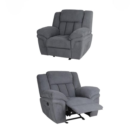 كرسي استرخاء هزاز ثابت بتصميم أنيق لراحة يومية مثالية لون رمادى