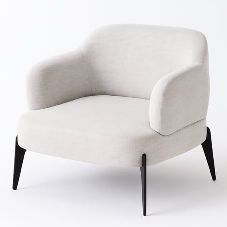 كرسي منجد بالمخمل لون بيج مقاس 53x75x53 سم