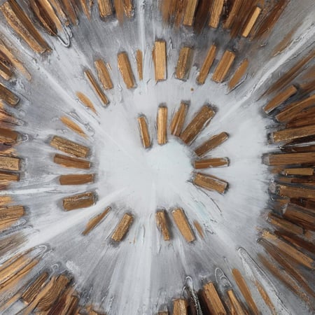 لوحة جدارية بتصميم عصري مزودة بإطار خشبي مخفي باللوان متعددة مقاس 80x80 سم