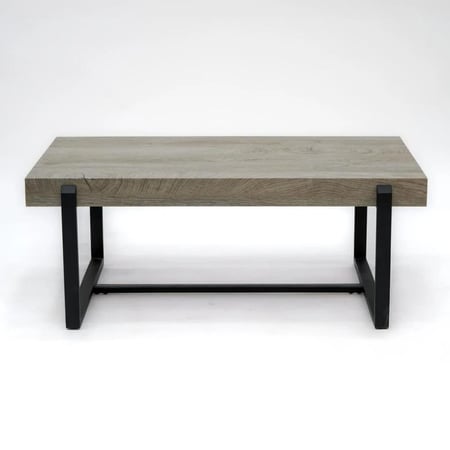 طقم طاولات مصنوع من المعدن والخشب بتصميم مميز باللون البيج والاسود