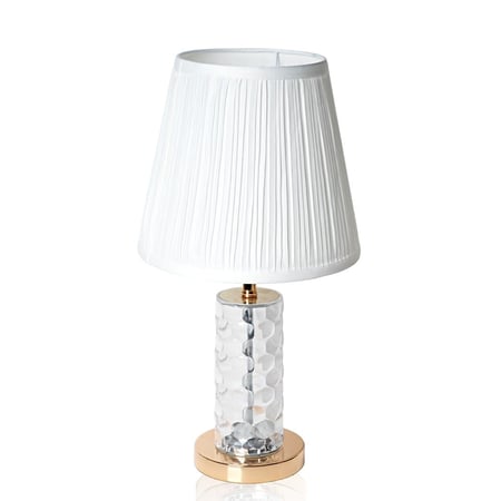 اباجورة طاولة بتصميم مودرن لون ذهبي و ابيض مقاس 48 سم