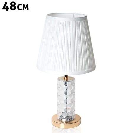 اباجورة طاولة بتصميم مودرن لون ذهبي و ابيض مقاس 48 سم