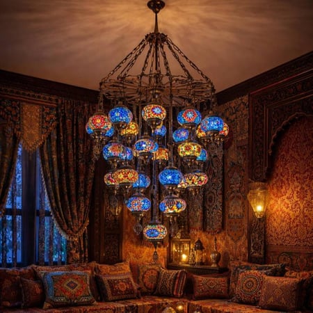 نجفة موزاييك ملون 29 لمبة