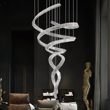 نجفة كريستال حلزوني 3 متر