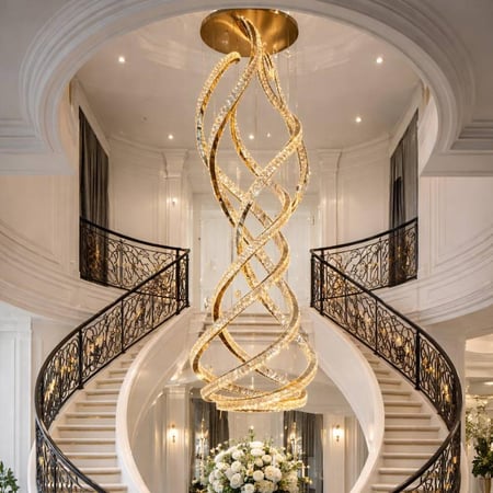 نجفة درج كريستال 5 متر