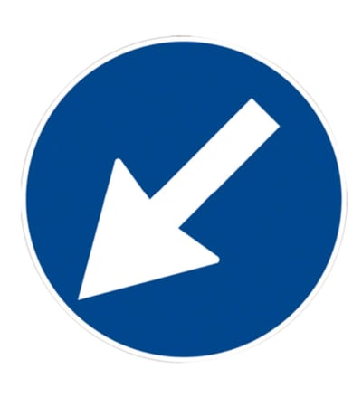 لوحة المونيوم ارشادية دائرية - سهم 60 سم * 60 سم