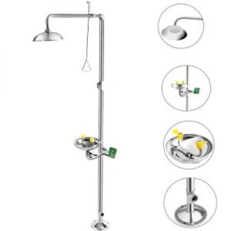 وحدة غسيل العيون والاستحمام في حالات الطوارئ استيل Emergency Eye Wash and Shower Unit Steel
