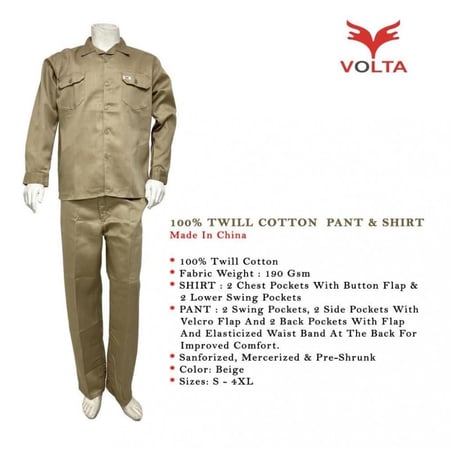 افرول عمال قطعتين - بنطلون + قميص ماركة فولتا VOLTA