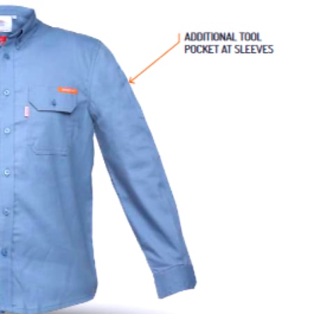 قميص ازرق + بنطال - ملابس مقاومة للحريق وحماية من اللهب cat 2 flame resistant 10 CAL