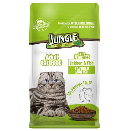 Jungle Dry Cat Food for Adult Cats - Chicken And Fish