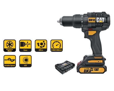 دريل بطارية 18 فولط 2 امبير مع همرUnited Diamonds  CAT DX12