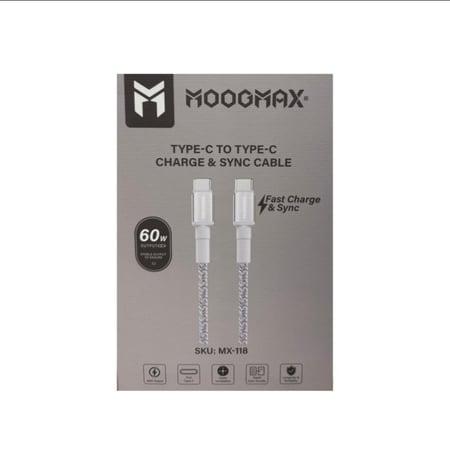 كيبل شحن تايب سي C الى تايب سي طول متر من موج ماكس