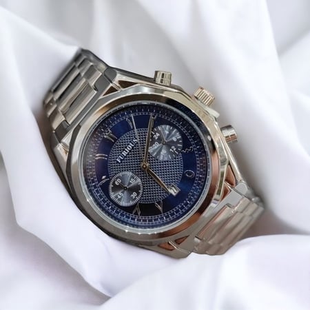 ساعه رجاليه كرونوغراف ستيل أرقام عربيه