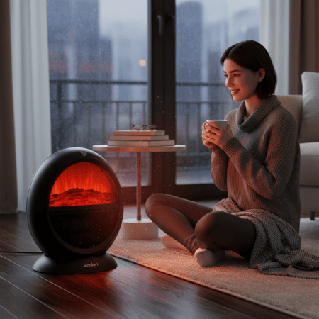 دفاية كهربائية أنيقة بقوة 2000 واط – تصميم عصري مع نظام أمان وحماية متكاملة