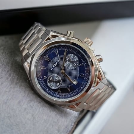 ساعه رجاليه كرونوغراف ستيل أرقام عربيه