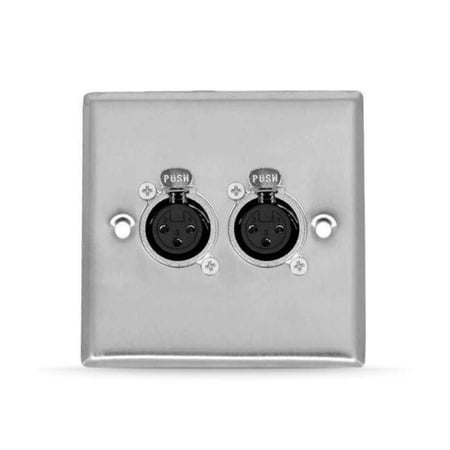 نقطة ميكروفون XLR أنثوي ماركة NEDA جدارية مزدوجة مع قفل من الفولاذ المقاوم للصدأ للأمان والمتانة موديل NA-312T