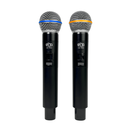 ميكروفون لاسلكي UHF احترافي جهاز استقبال واثنين ميكروفون ارسال يدوي عالي الجودة