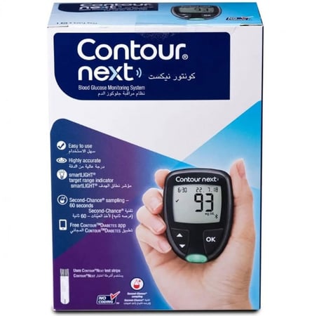 جهاز قياس السكر كونتور نيكست بدون شرائط دقة عالية نتائج سريعة