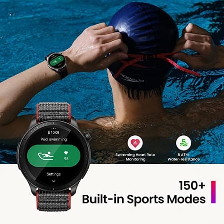 Amazfit GTR 4 ساعة ذكية للرجال Android iPhone ، نظام تحديد المواقع العالمي ثنائي النطاق ، مدمج Alexa ، مكالمات بلوتوث ، 150+ وضع رياضي ، عمر بطارية 14 يومًا ، مراقب الأكسجين في الدم ، شاشة AMOLED مقاس 1.43 بوصة