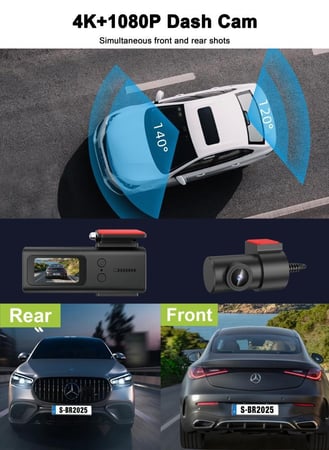 داش كام امامي خلفي 4K phone planet مع كيبل obd مشغل 24 ساعة