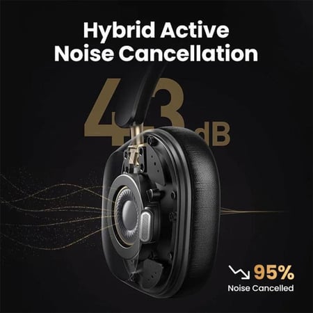 سماعة رأس يوجرين لاسلكية HiTune Max5c هايبرد مع خاصية إلغاء الضوضاء - ابيض