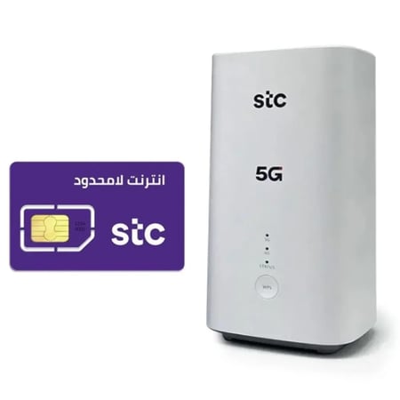بكج شريحة انترنت لامحدود 5G + راوتر 5G CPE5 - من STC بدون استخدام عادل _6 شهور