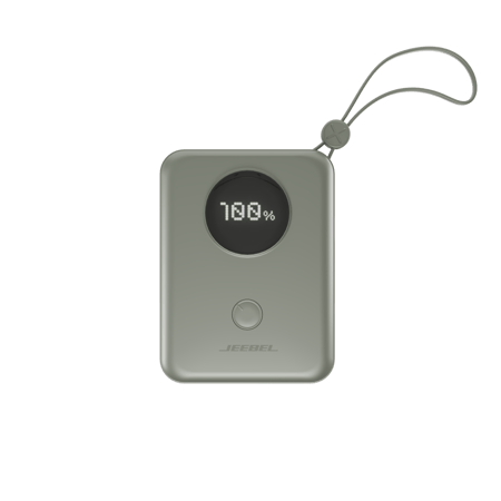 Jeebel باور بانك 10000mAh بشاشة رقمية – PD سريع 22.5W مع كابلات Lightning وType-C مدمجة – 4 ألوان