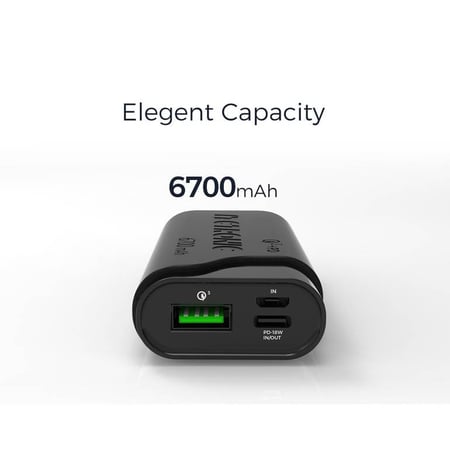 ليكترونك ايلجنت - بطارية متنقلة 6700 مللى امبير - اسود