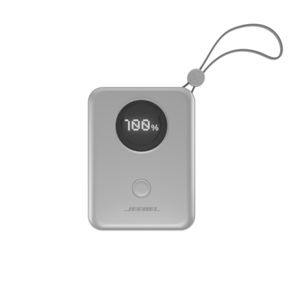 Jeebel باور بانك 10000mAh بشاشة رقمية – PD سريع 22.5W مع كابلات Lightning وType-C مدمجة – 4 ألوان