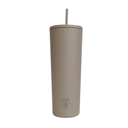 كوب مع مزاز | Cup with Straw 24oz/700ml - لون أزرق رمادي