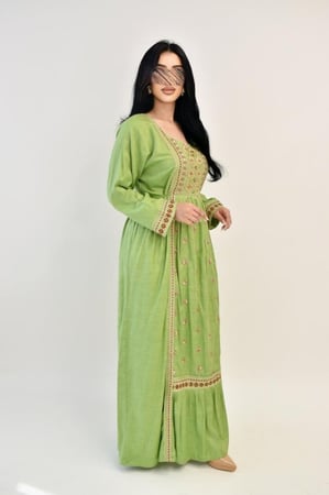 جلابية لينن هندي (اخضر)