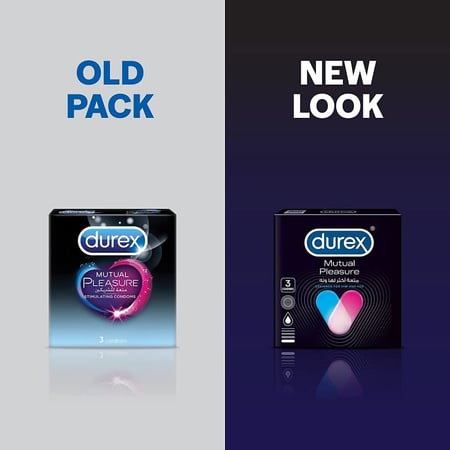 ديوركس واقي ذكري حميمي متعة اكثر له ولها 3 كيس DUREX MUTUAL PLEASURE DESIGNED FOR HIM AND HER
