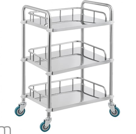 ترولي ادوات طبية 3 ارفف - صيدلية غيداء الطبية