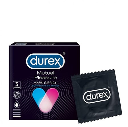 ديوركس واقي ذكري حميمي متعة اكثر له ولها 3 كيس DUREX MUTUAL PLEASURE DESIGNED FOR HIM AND HER