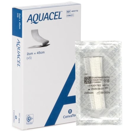 ضمادات كونفاتيك اكواسيل هايدرو فايبر بالالياف المقوية 5 ضمادات 2×45 سم