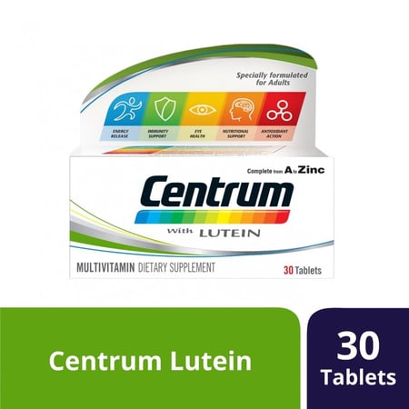 سنتروم ملتي فيتامين مع لوتين 30 حبة CENTRUM WITH LUTEIN MULTI VITAMIN