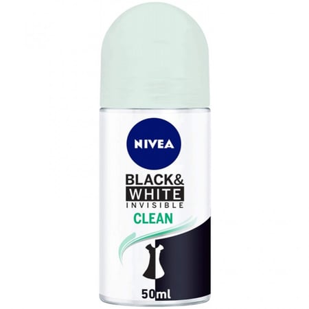 نيفيا بلاك اند وايت كلين مزيل عرق  50 مل NIVEA ANTI PERSPIRANT BLACK & WHITE CLEAN INVISIBLE