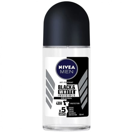 نيفيا مان بلاك اند وايت الاصلي مزيل عرق  50 مل NIVEA ANTI PERSPIRANT BLACK & WHITE INVISIBLE ORIGINAL