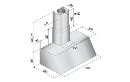 شفاط 60سم هرمي استيل ILVE إيطالي موديل ( AG60-I )